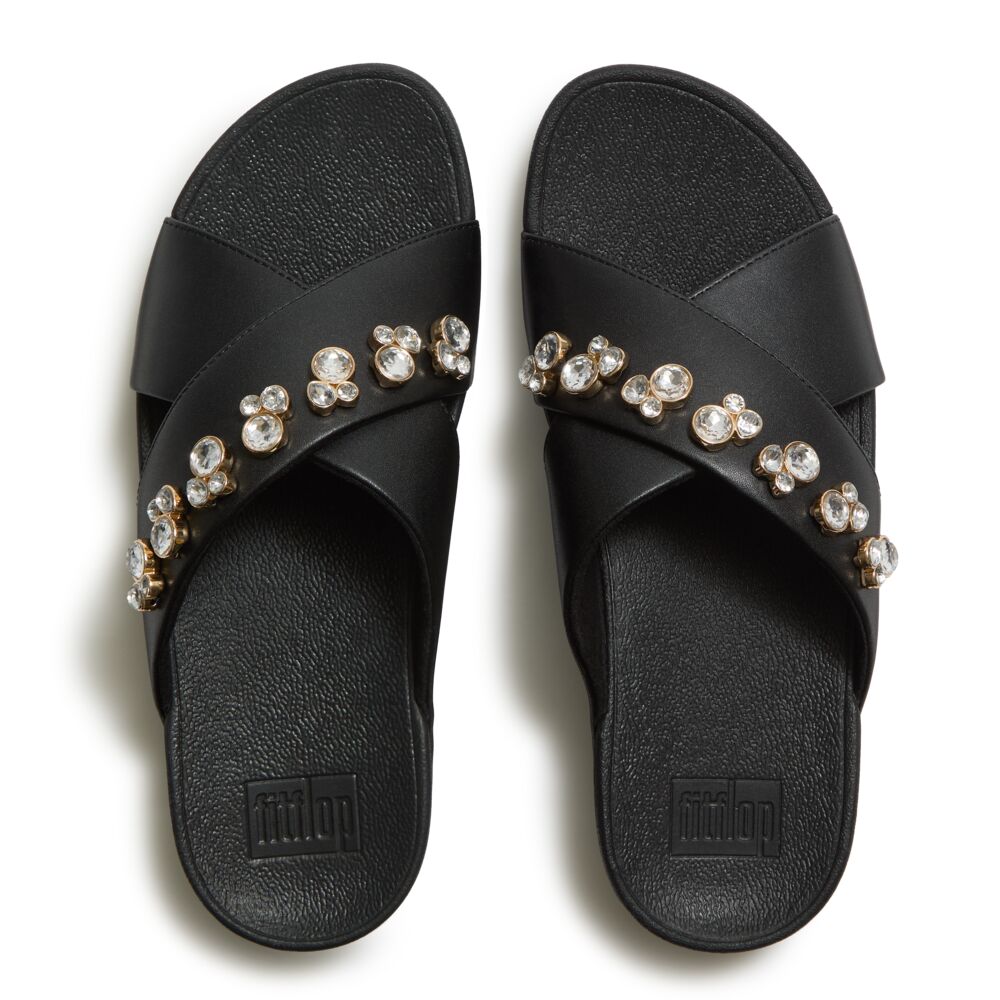 LULU CROSS SLIDE CRYSTAL DROPLET