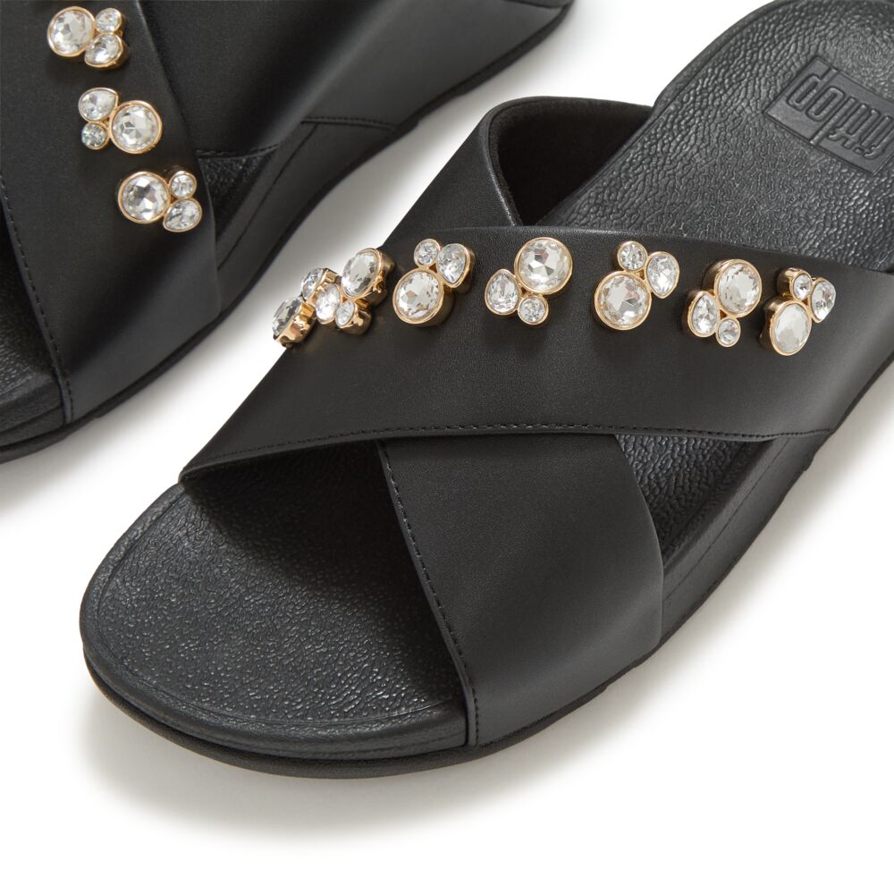 LULU CROSS SLIDE CRYSTAL DROPLET