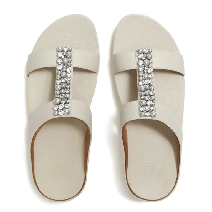 FitFlop FitFlop FINO Pearls-And-Crystal H-Bar Slides Slide