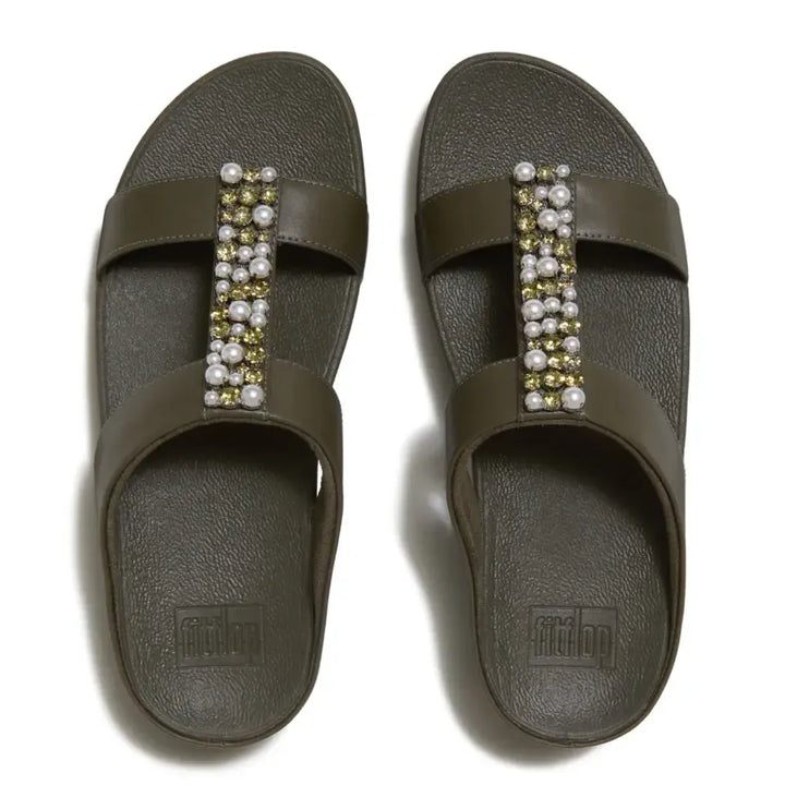 FitFlop FitFlop FINO Pearls-And-Crystal H-Bar Slides Slide