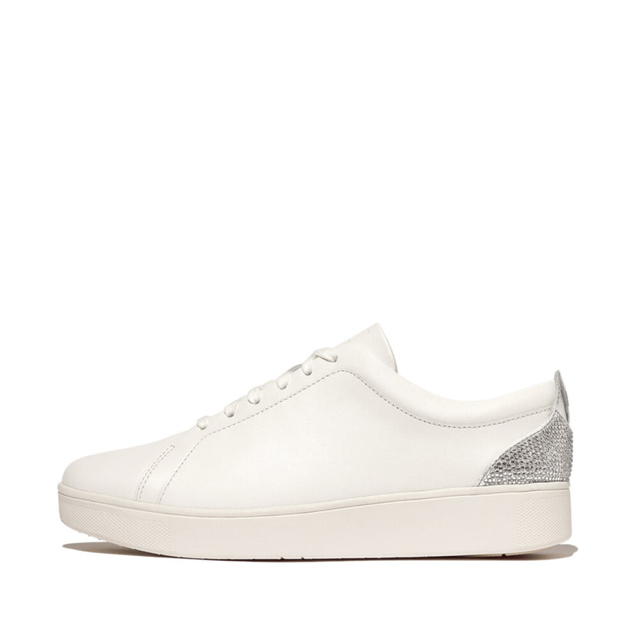 FitFlop Retro-Q FF Metallic-Fabric/Suede Sneakers - Silver/Urban White