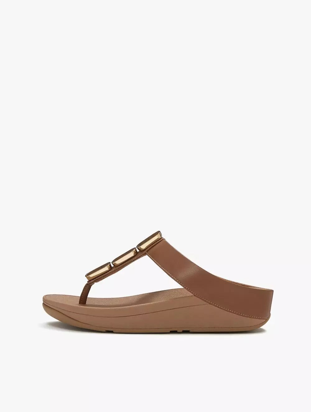 FitFlop FitFlop LULU Glossy Button Toe-Post Sandals Sandal Deep Tan UK 4