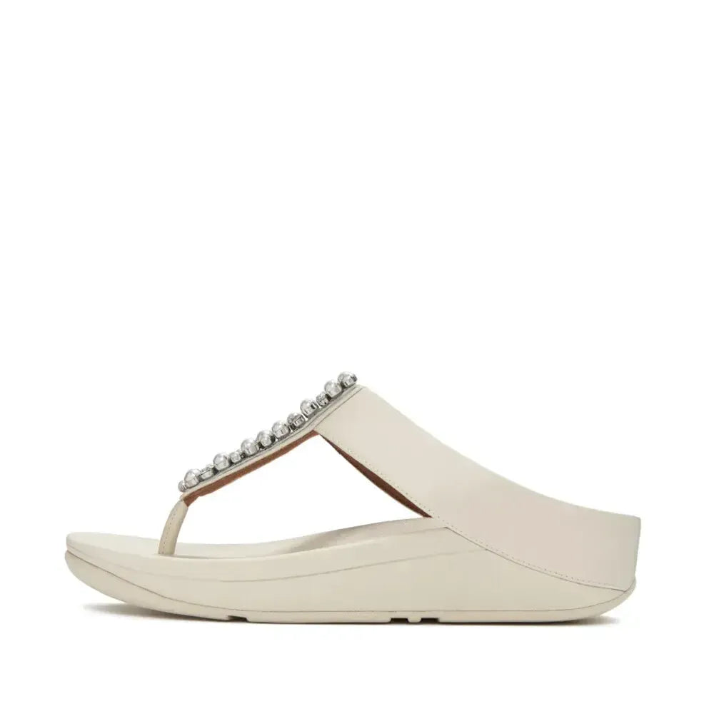 FitFlop FitFlop FINO Pearls-And-Crystal Toe-Post Sandals Sandal Paris Beige UK 3
