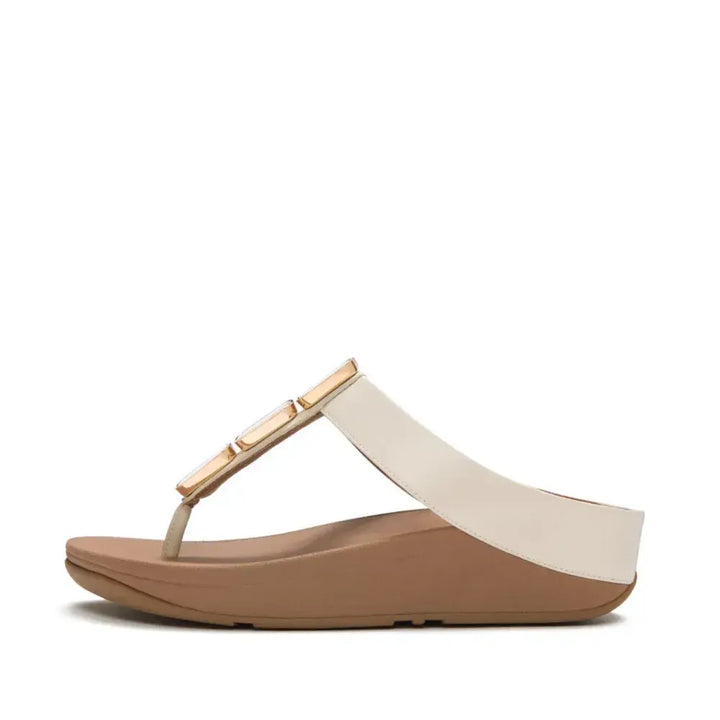 FitFlop FitFlop LULU Glossy Button Toe-Post Sandals Sandal Paris Beige UK 3