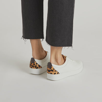 Rally Leopard-Back Leather Trainers