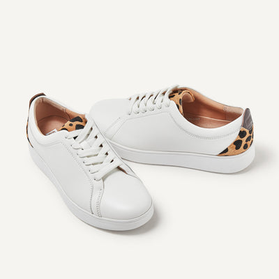 Rally Leopard-Back Leather Trainers