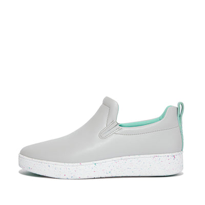 Rally Speckle-Sole Leather Slip-On Trainers
