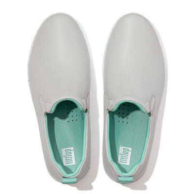 Rally Speckle-Sole Leather Slip-On Trainers