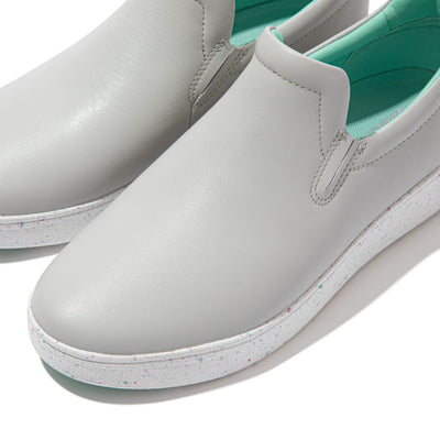 Rally Speckle-Sole Leather Slip-On Trainers