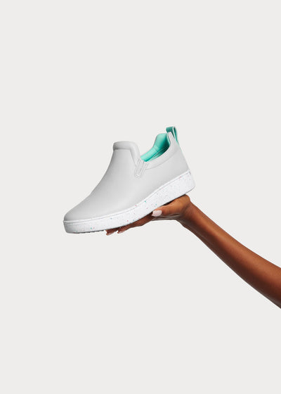 Rally Speckle-Sole Leather Slip-On Trainers