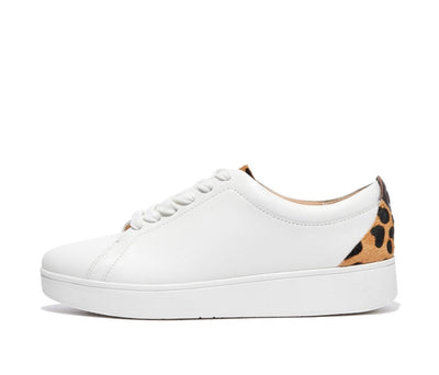 Rally Leopard-Back Leather Trainers